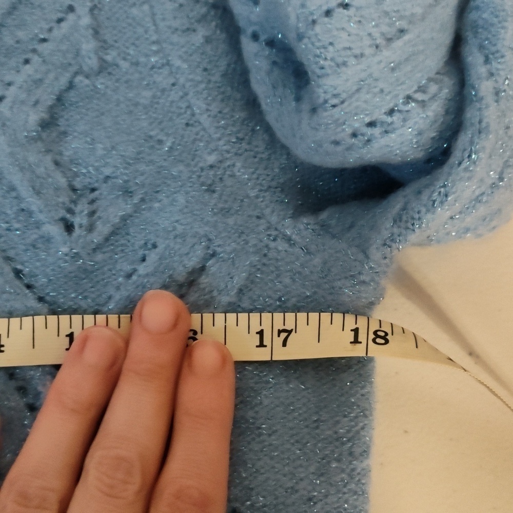 Talbots Knit Sweater blue sparkly size extra small - Picture 7 of 7